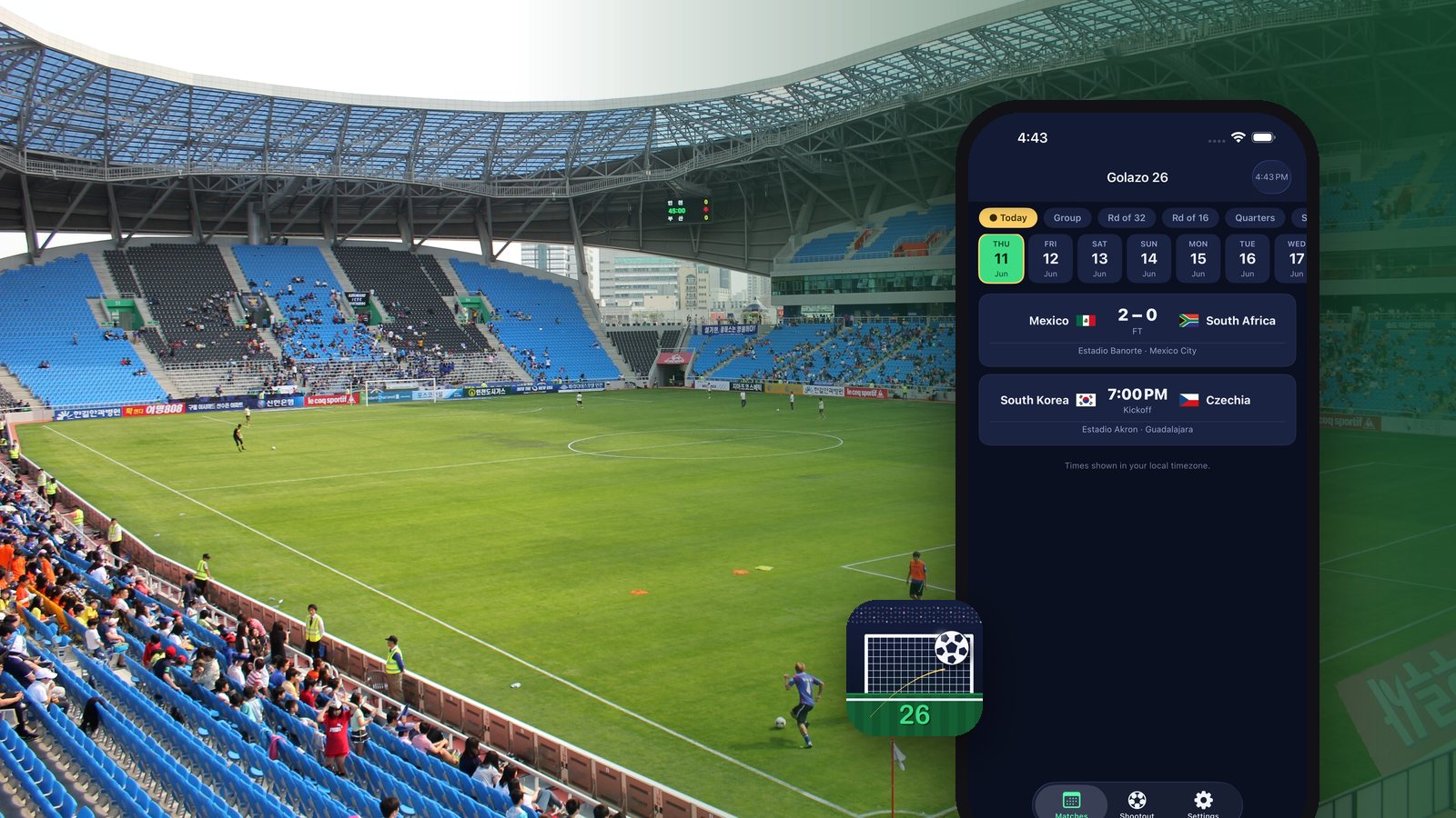 How Golazo 26 shows you the score before you can blink