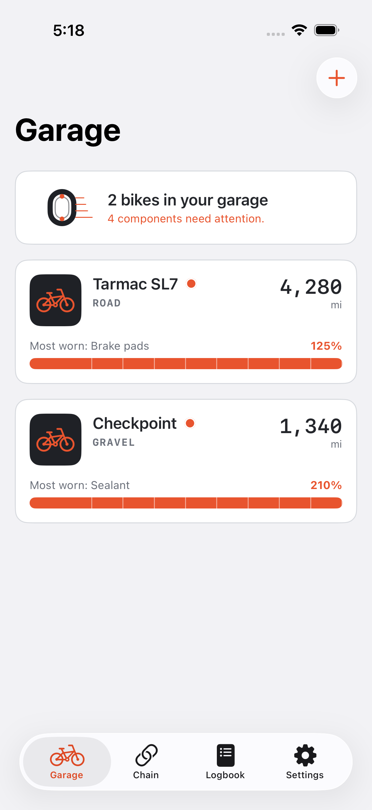 Bikebook Wrench Log screenshot 1 of 7
