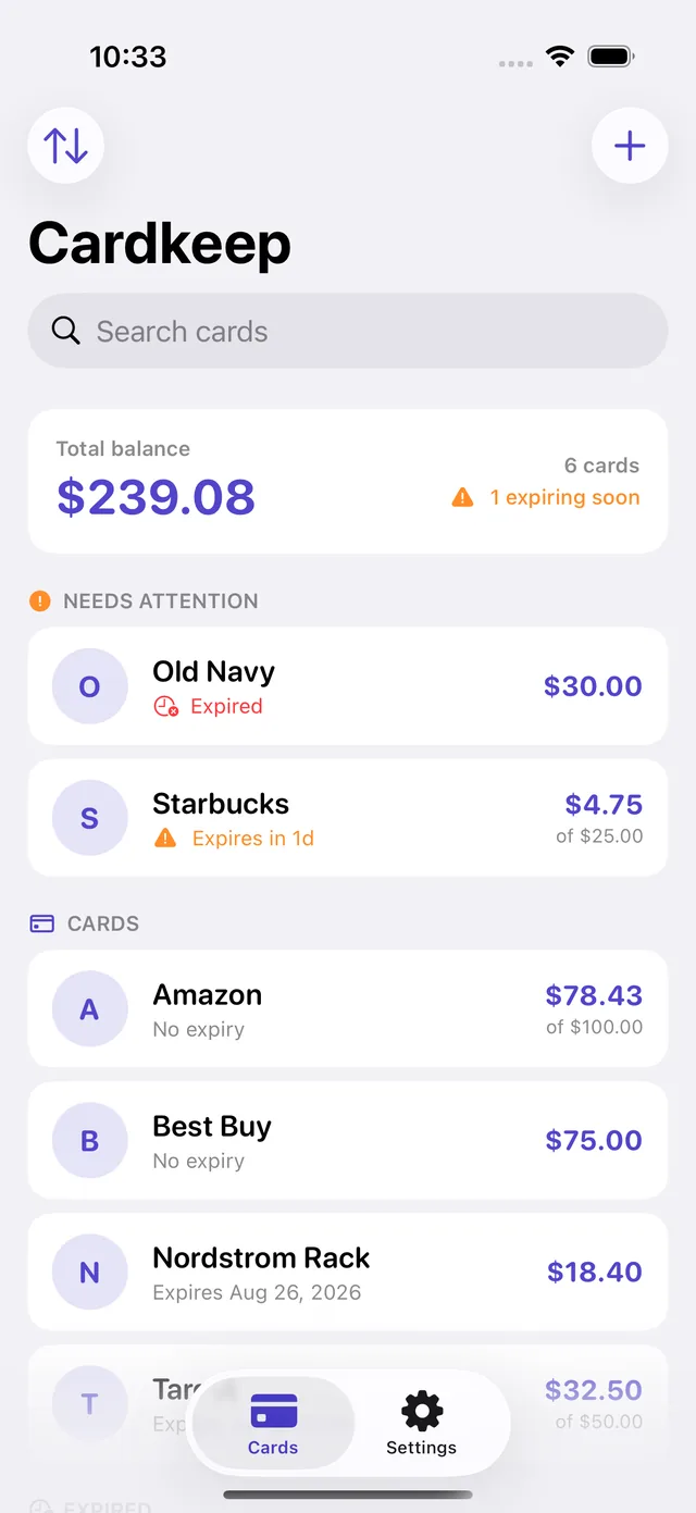Cardkeep screenshot 3