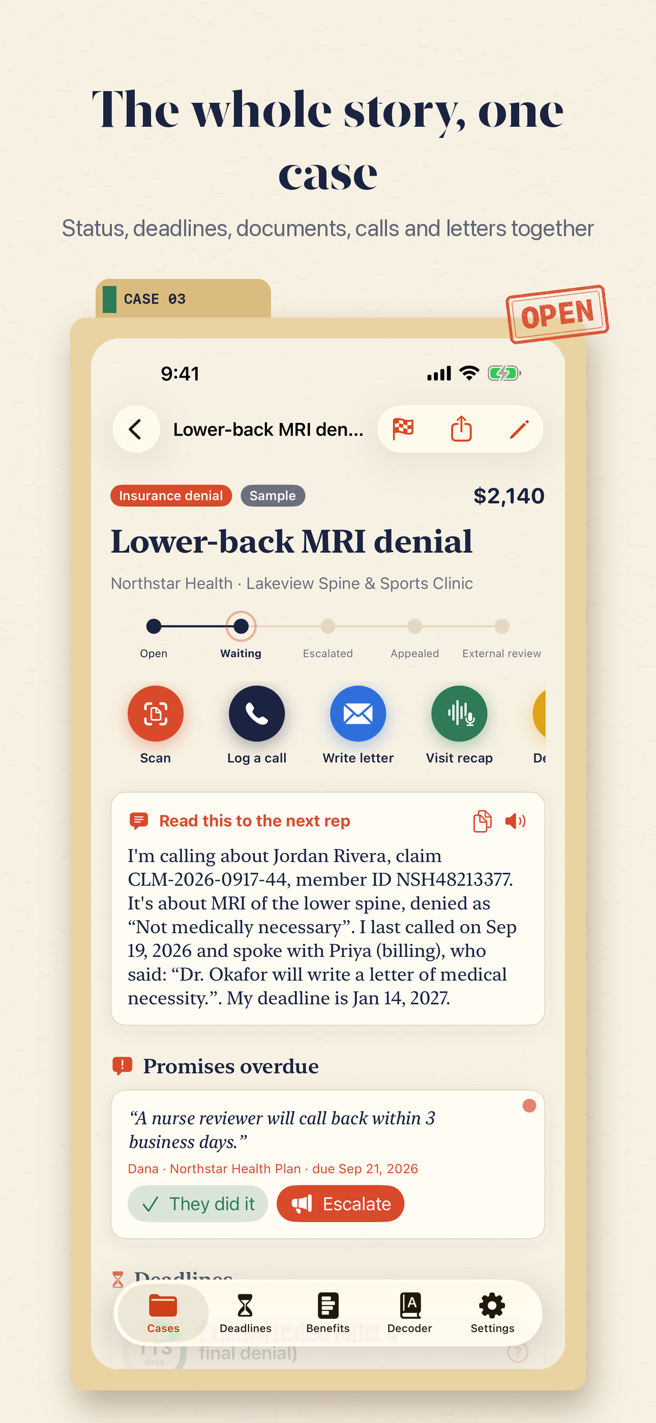 Casebook: Claims & Care screenshot 3 of 8