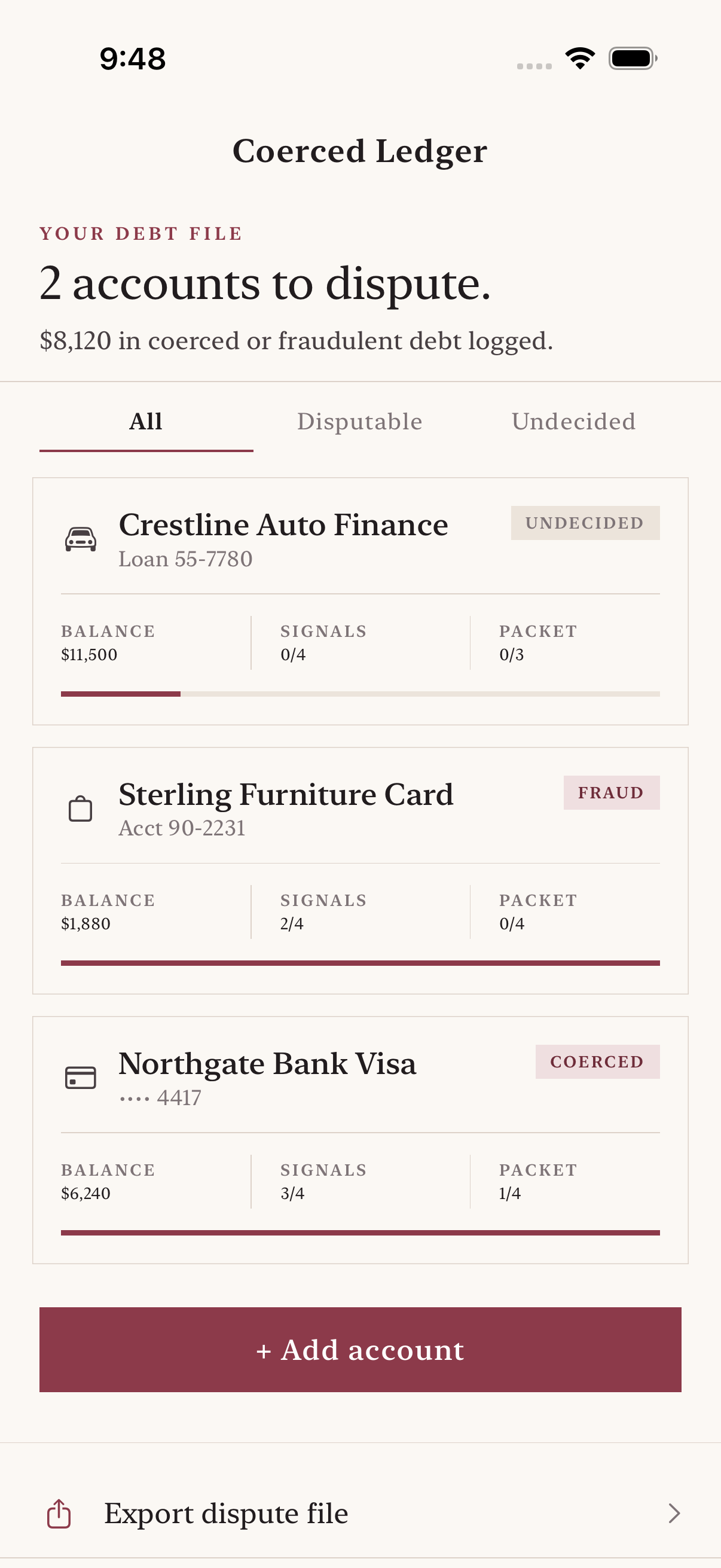 Coerced Ledger screenshot 1 of 8