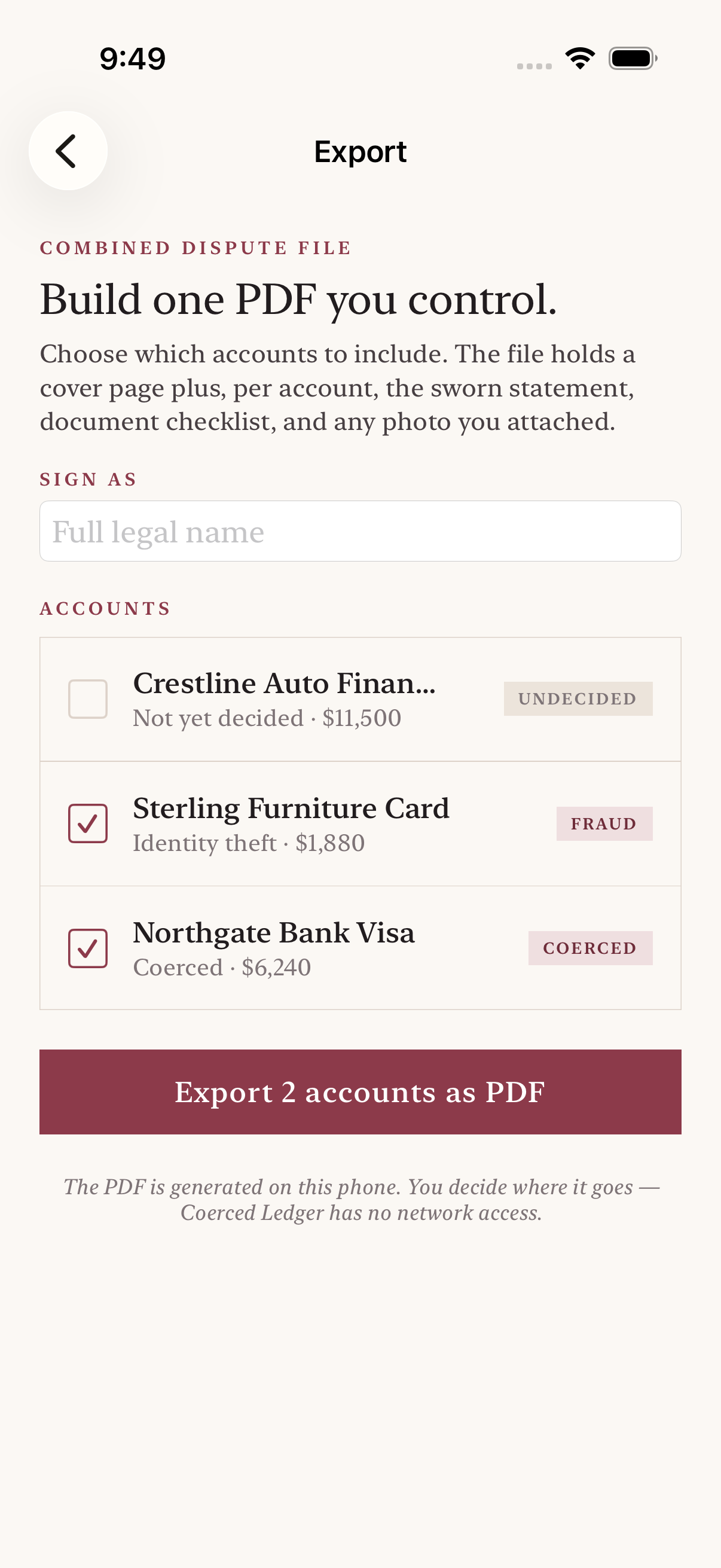 Coerced Ledger screenshot 8 of 8