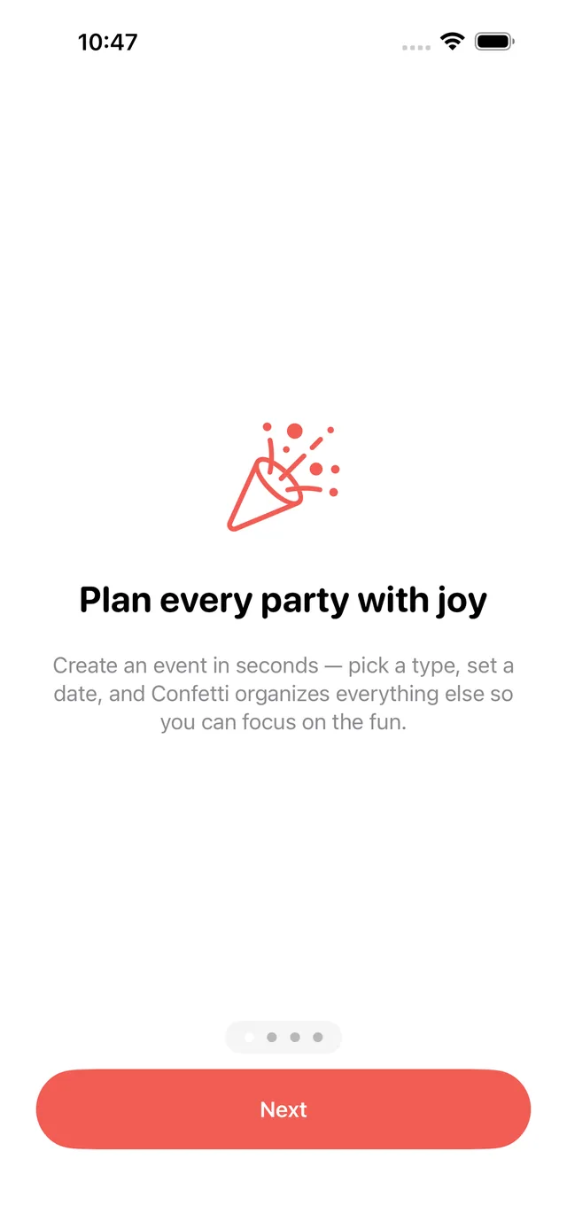 Confetti screenshot 1
