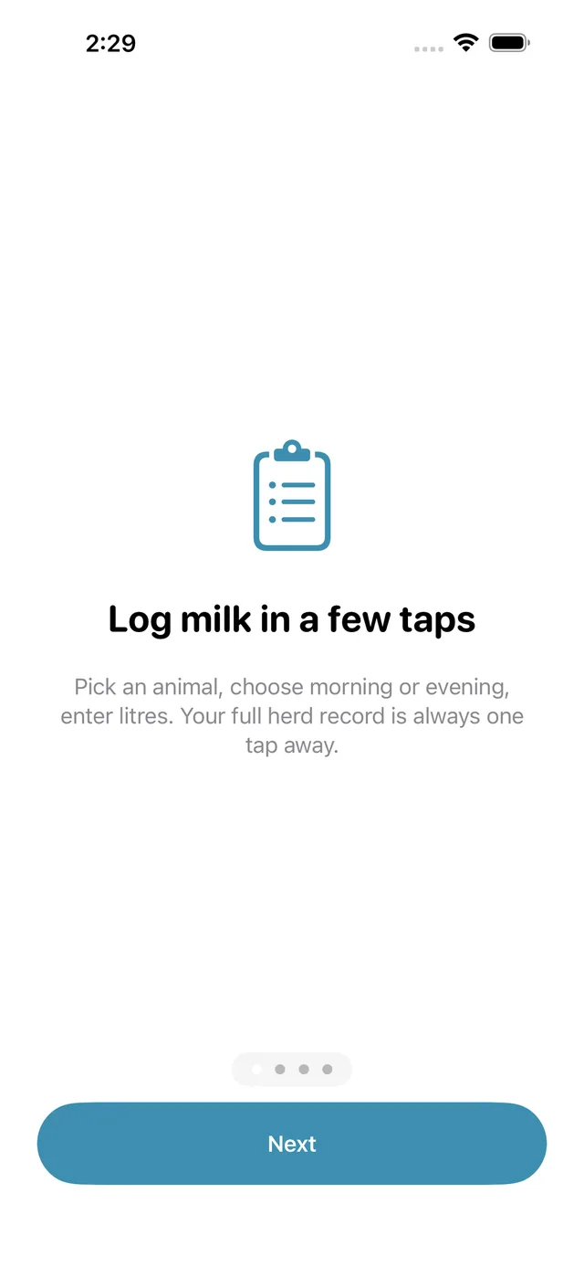 Dairylog screenshot 1