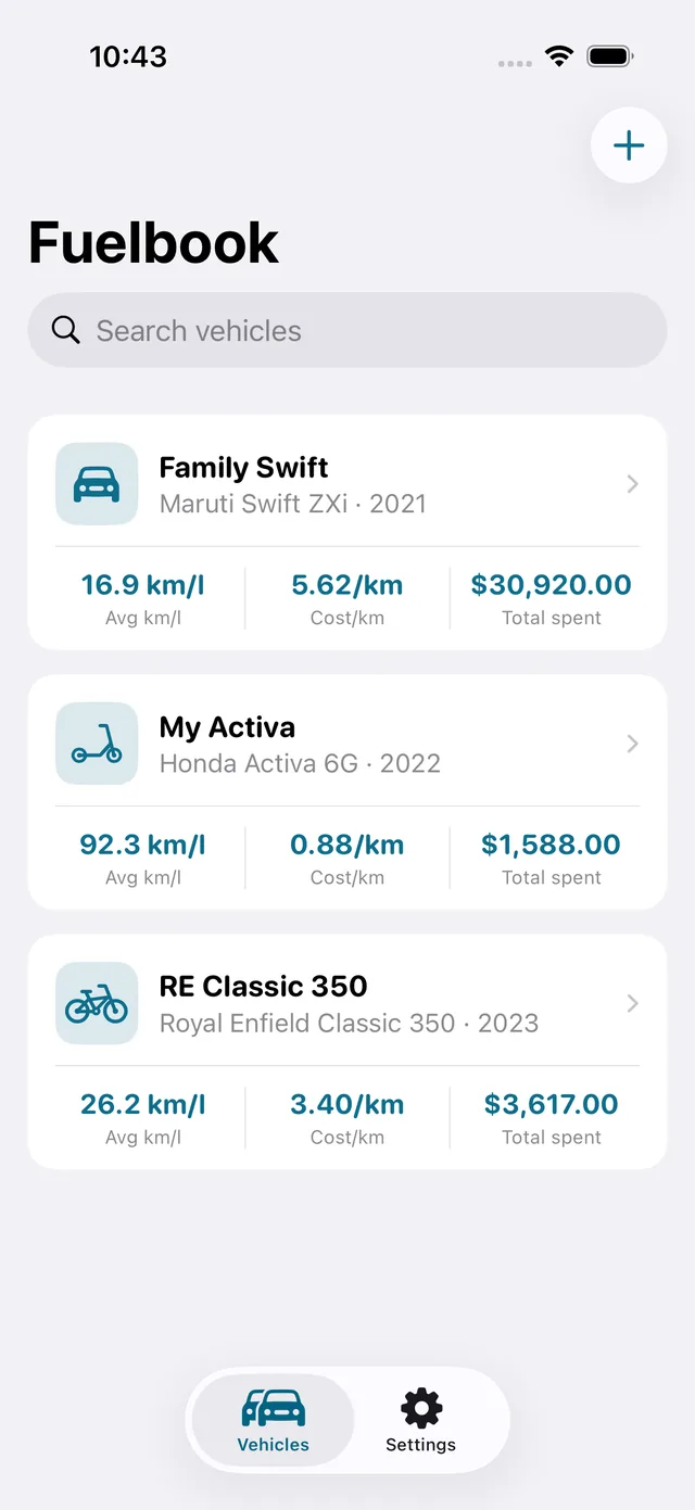 Fuelbook screenshot 1