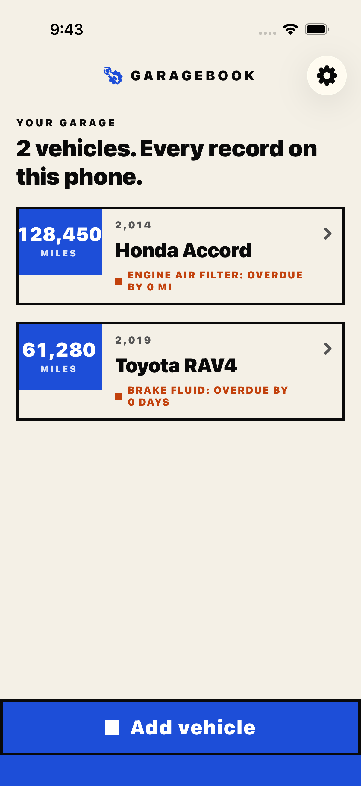 Garagebook screenshot 1 of 6