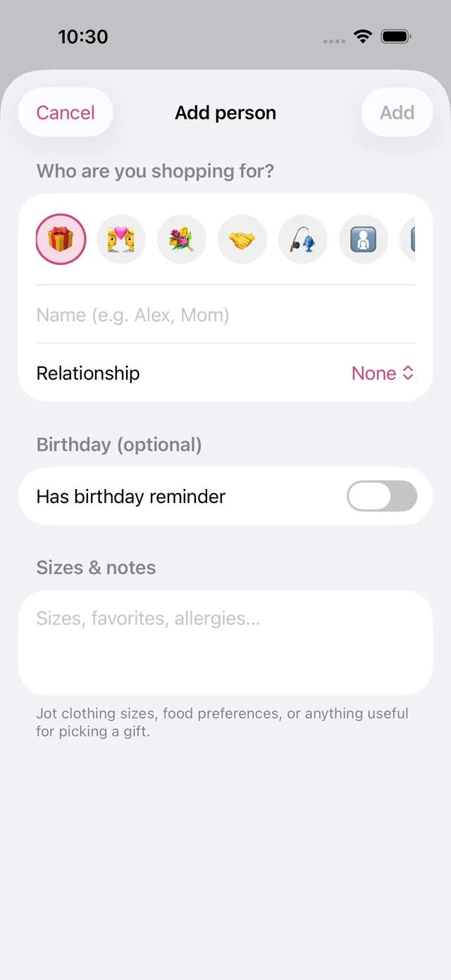 Giftwise screenshot 2