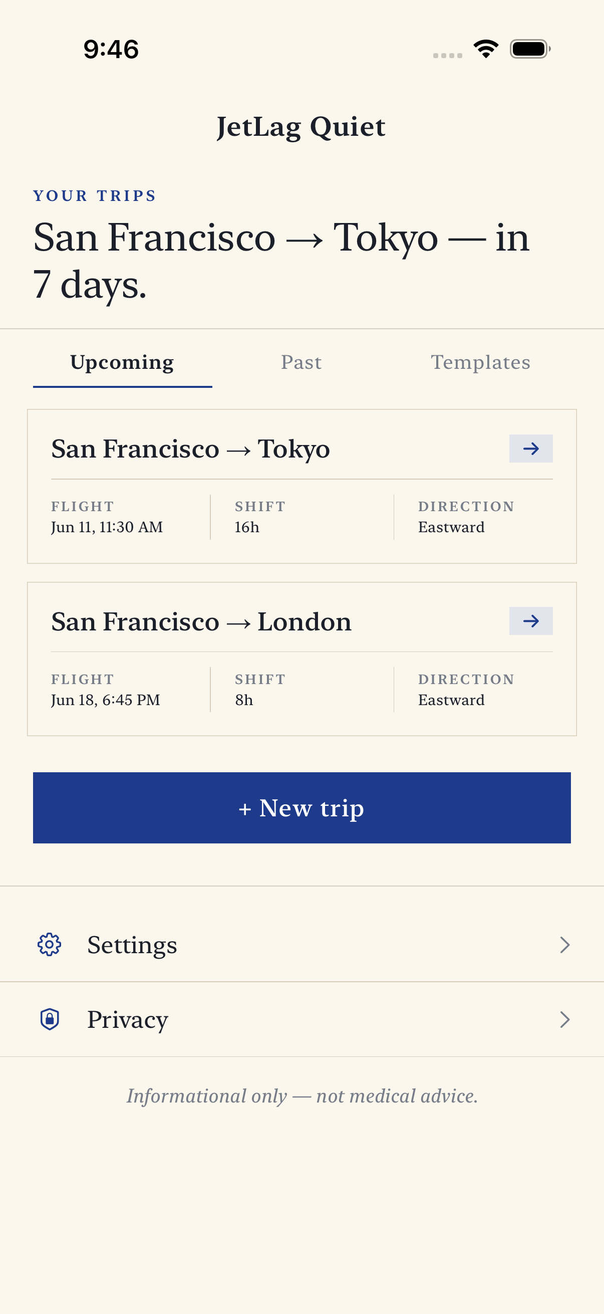 JetLag Quiet screenshot 1 of 6
