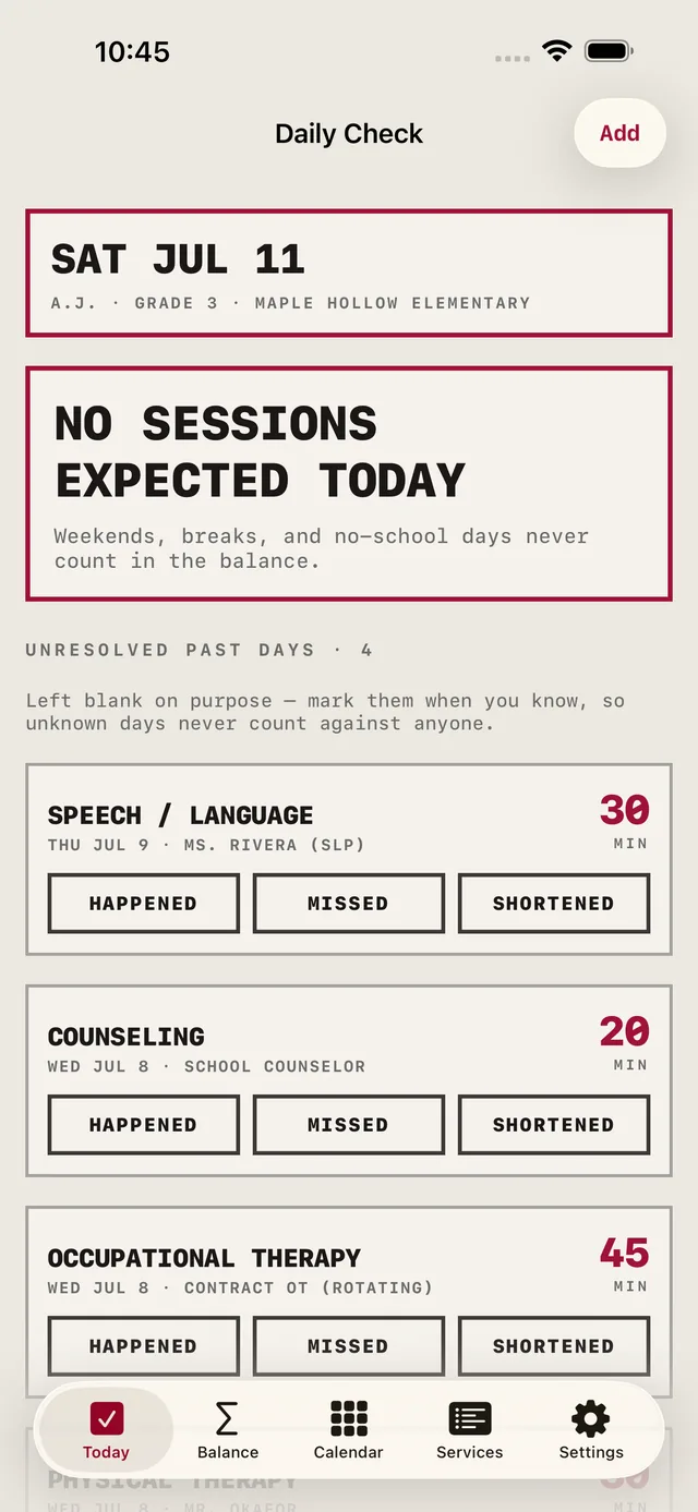 Minutes Owed screenshot 3