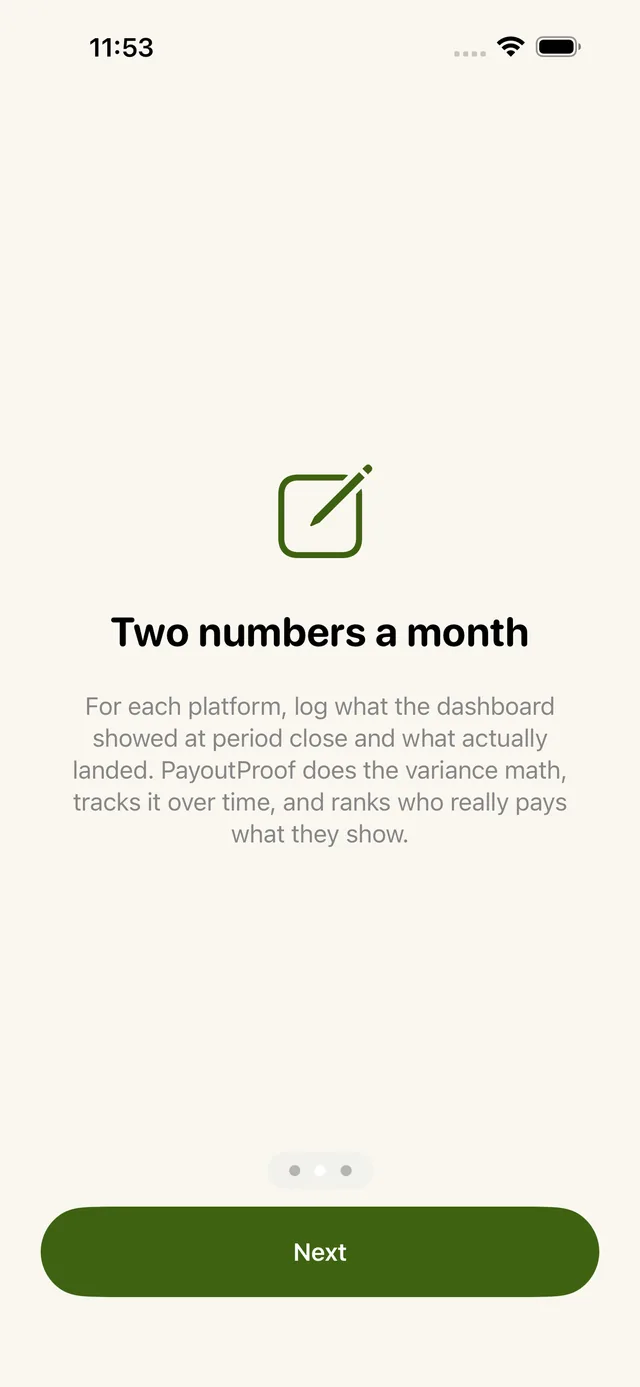 PayoutProof screenshot 2