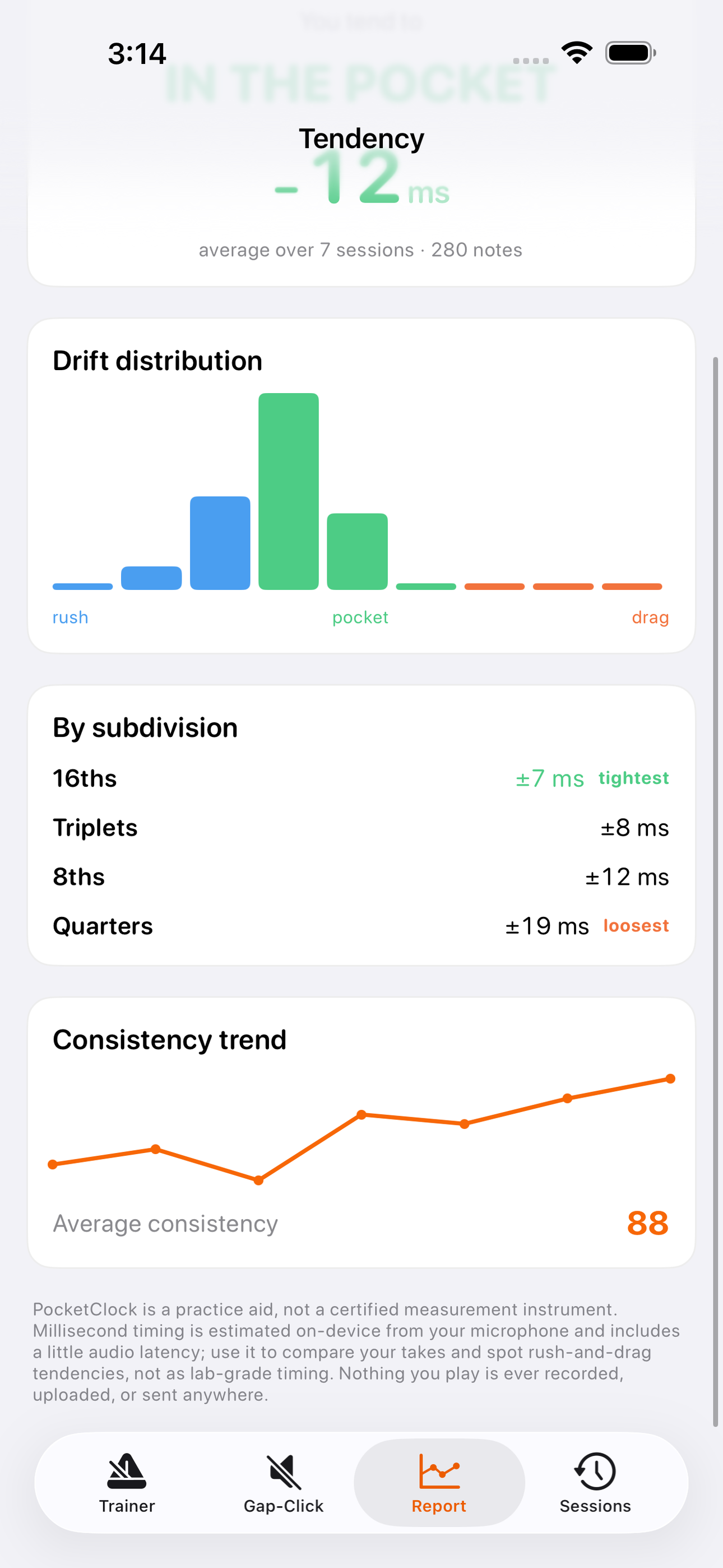 PocketClock: Timing Trainer screenshot 7 of 8
