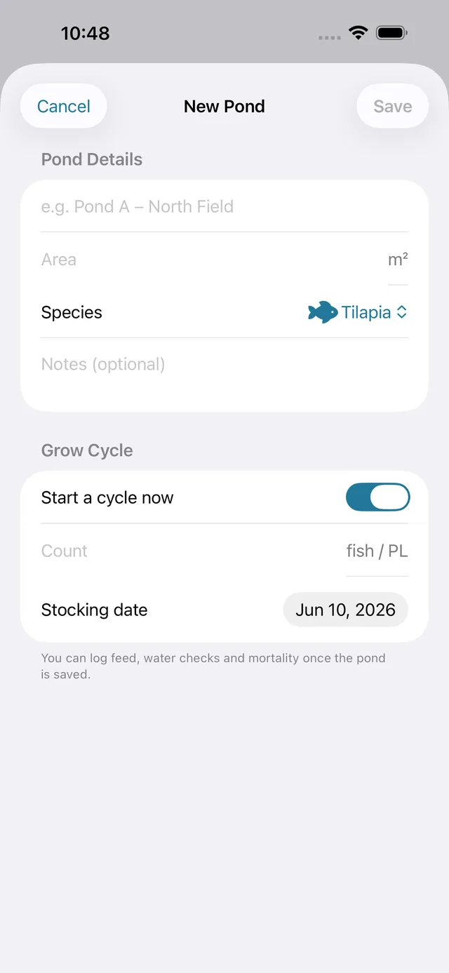 Pondlog screenshot 6