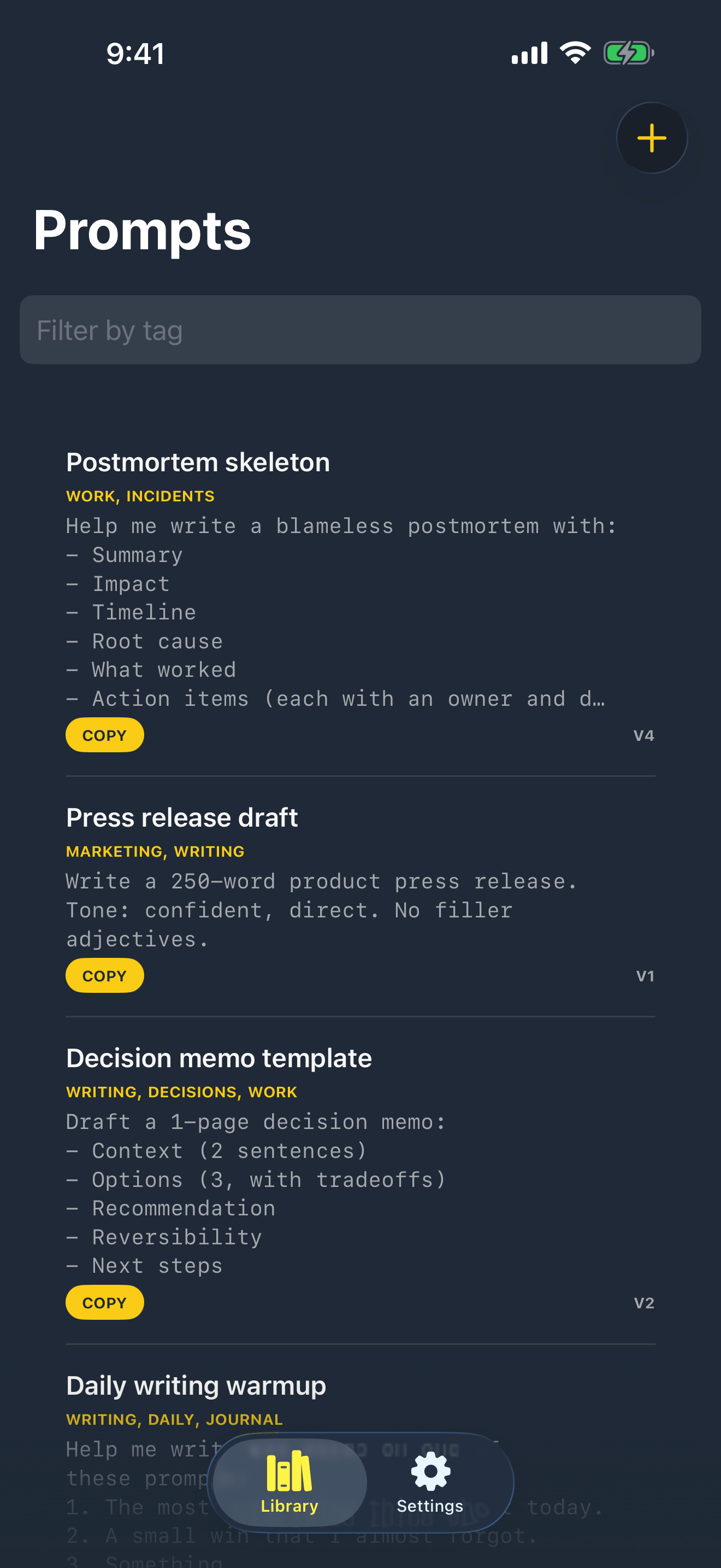 Promptbank screenshot 1 of 2