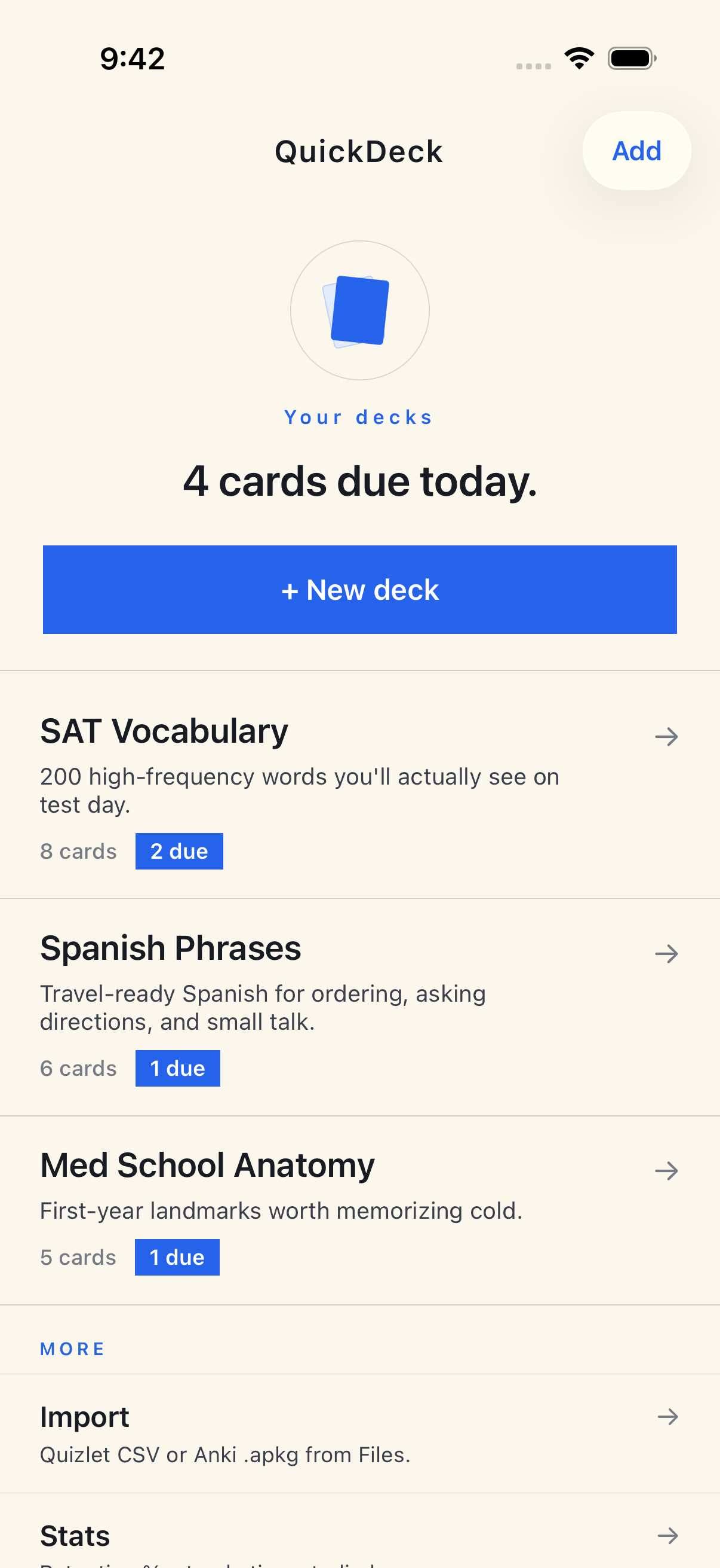 QuickDeck Study screenshot 1 of 7