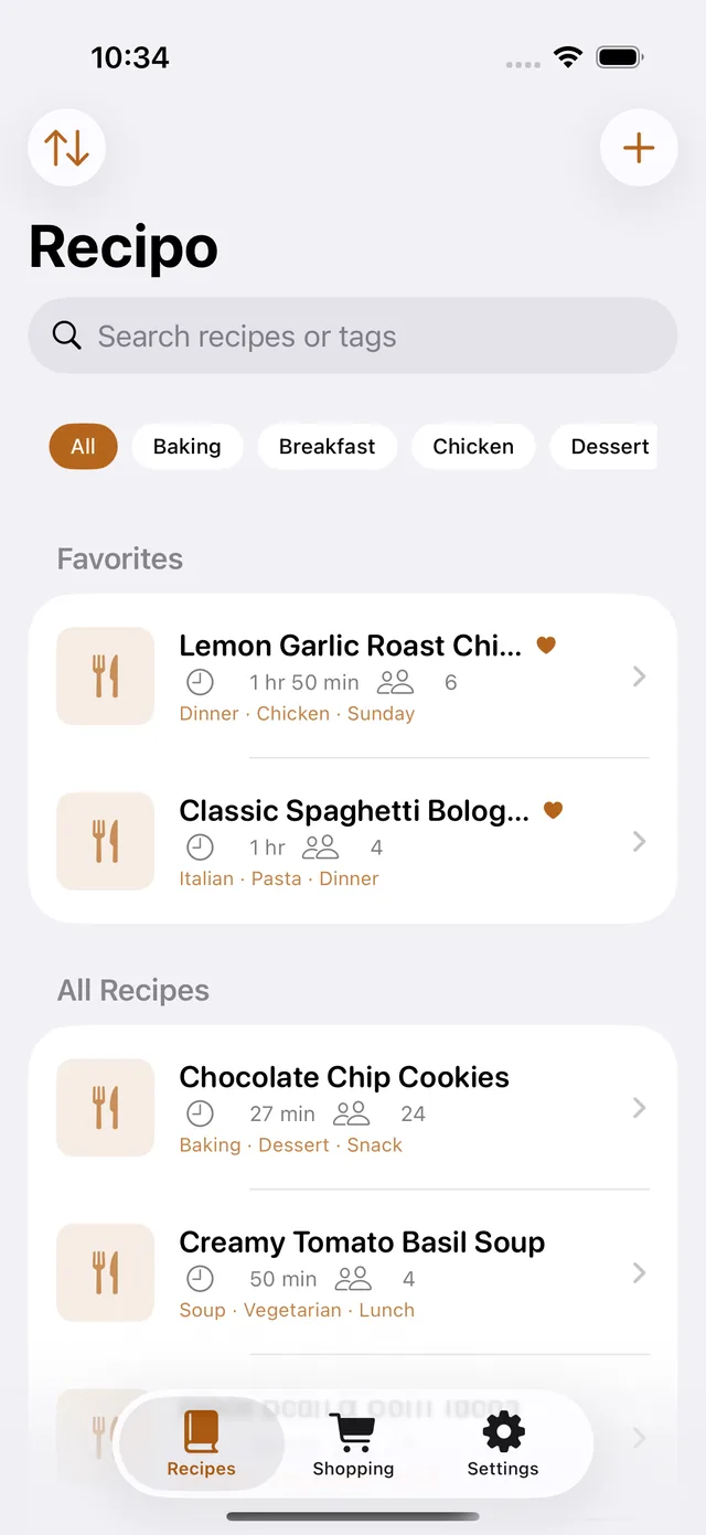 Recipo screenshot 1