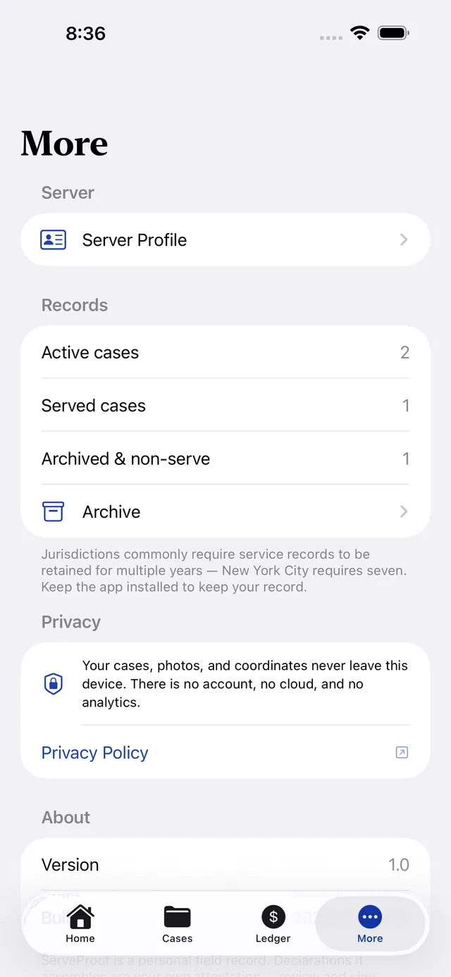ServeProof screenshot 7