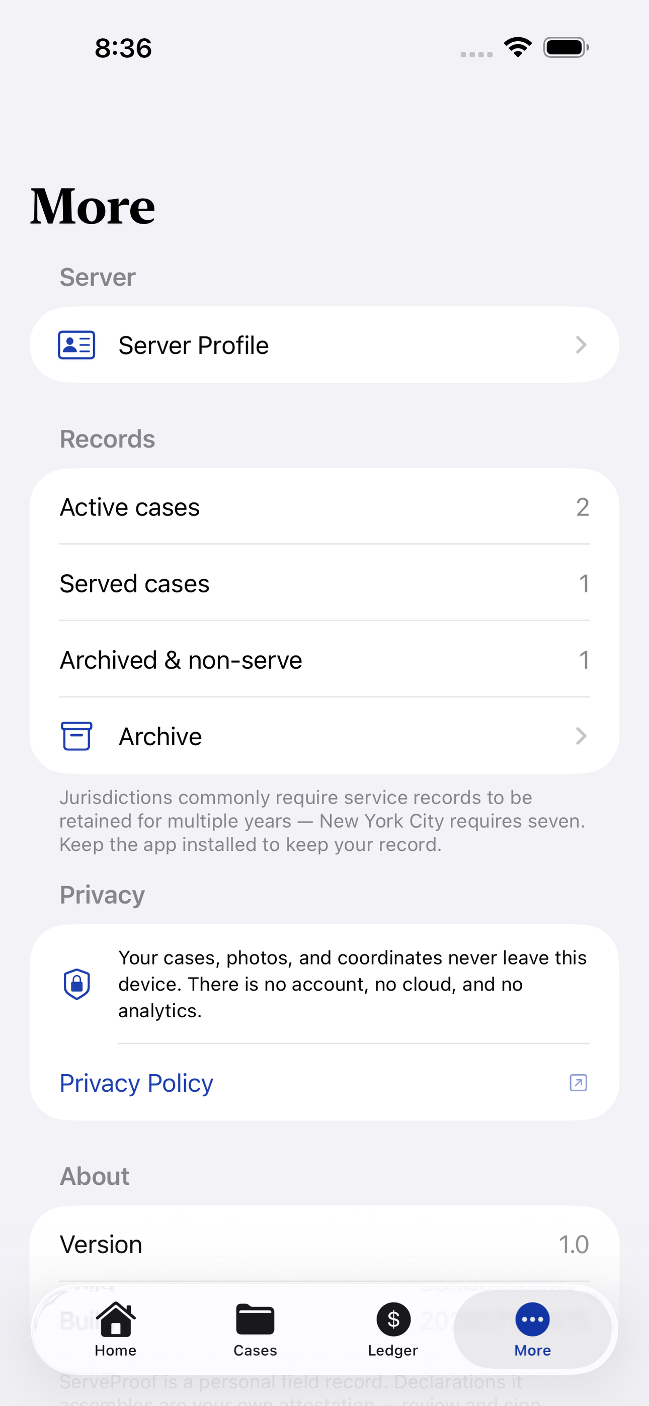ServeProof screenshot 7 of 8