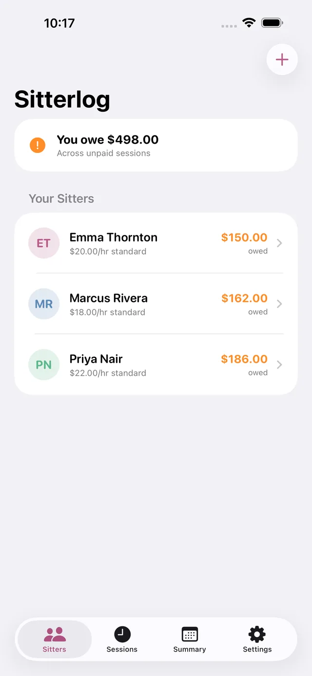 Sitterlog screenshot 4