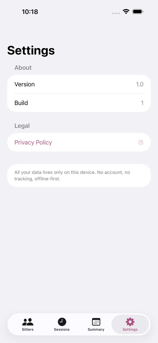 Sitterlog screenshot 7