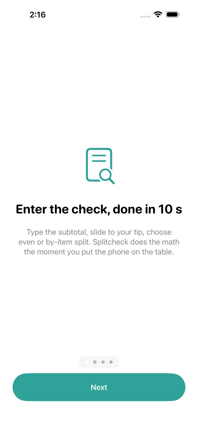 Splitcheck screenshot 1