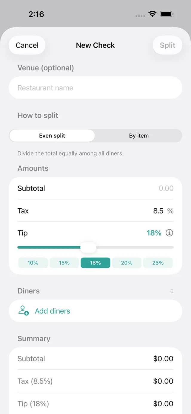 Splitcheck screenshot 7