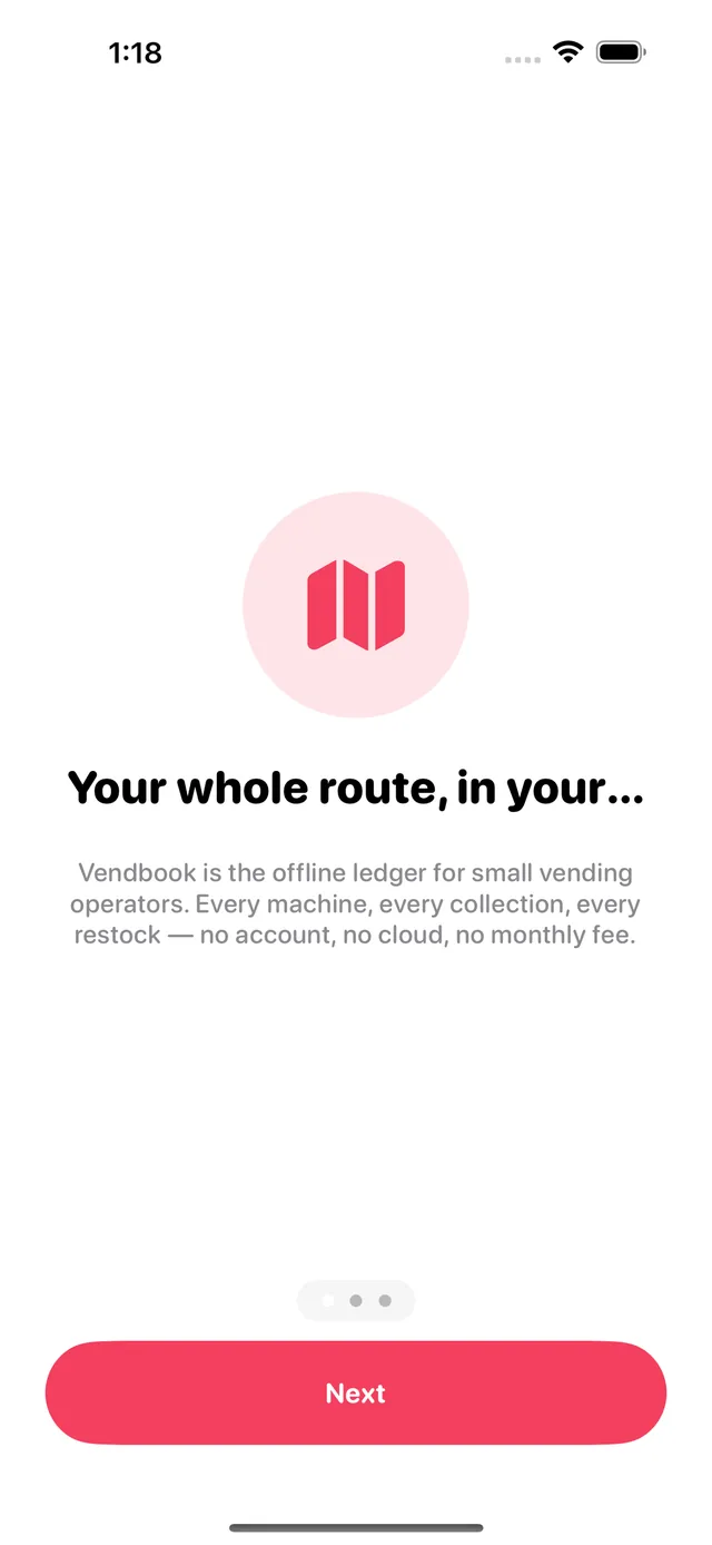 Vendbook screenshot 1