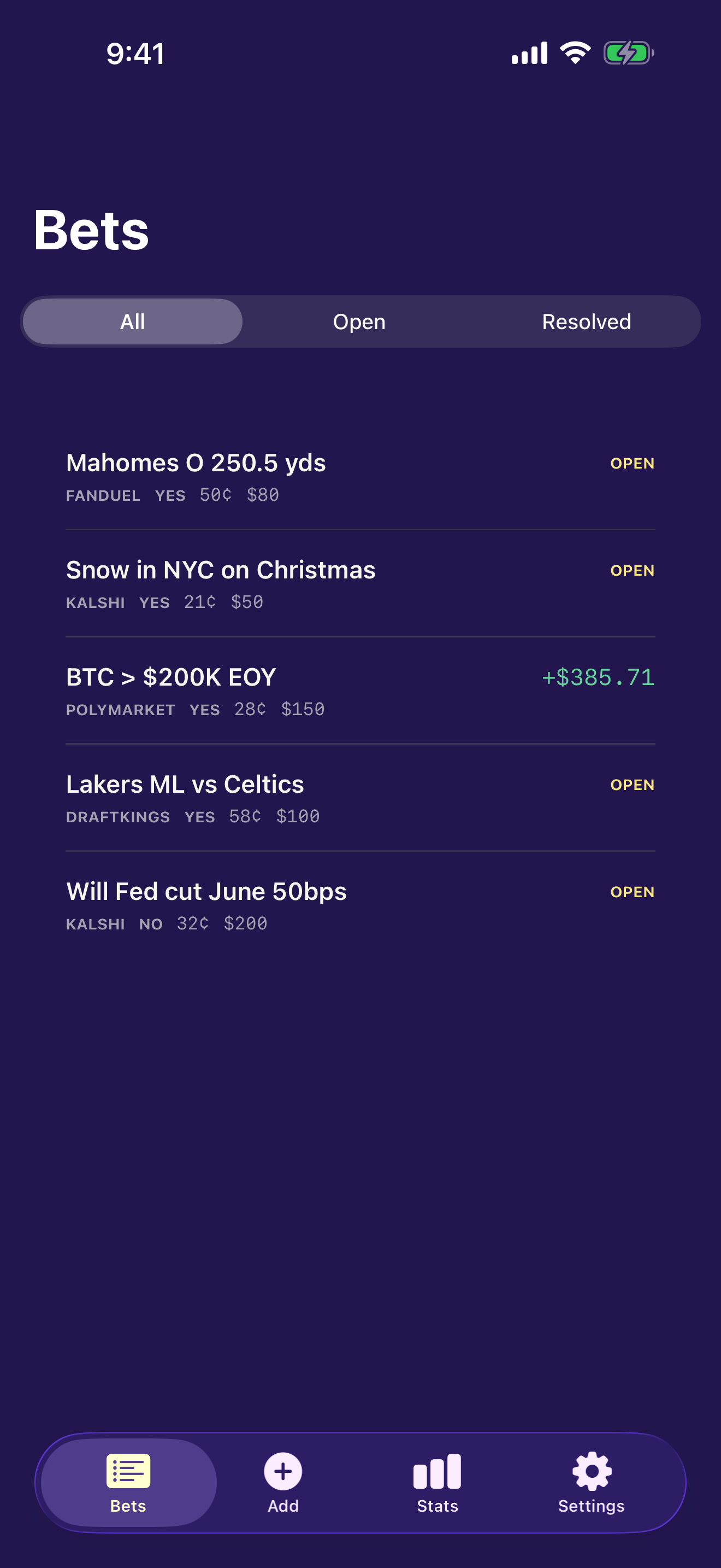 Wagerlog screenshot 1 of 4