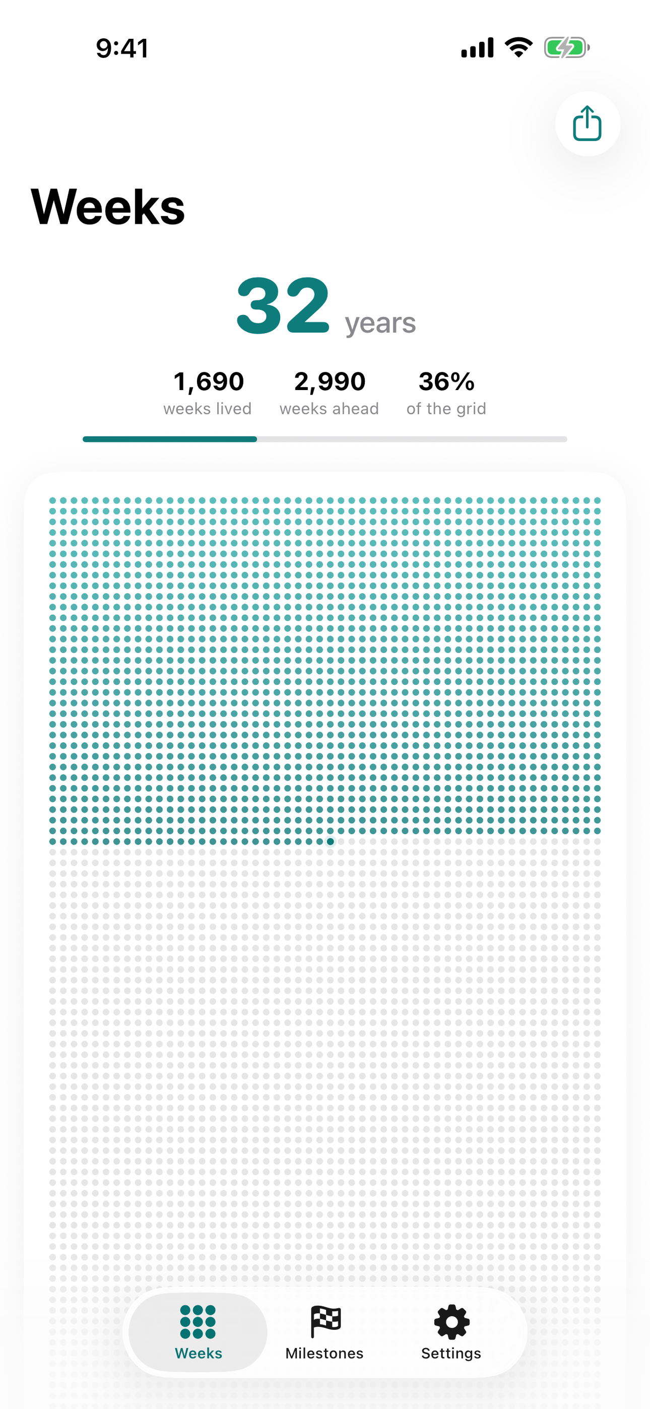 Weekdots: Life in Weeks screenshot 1 of 3
