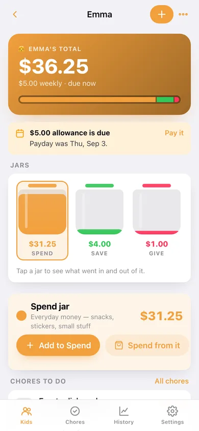 Allowly web app — screen 2