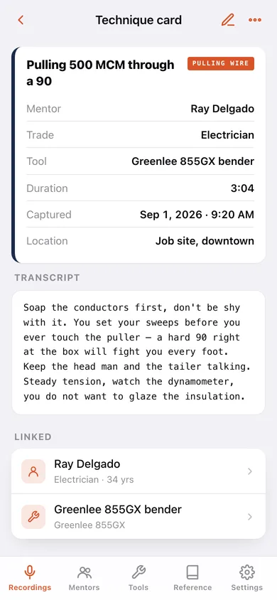 Apprent web app — screen 2