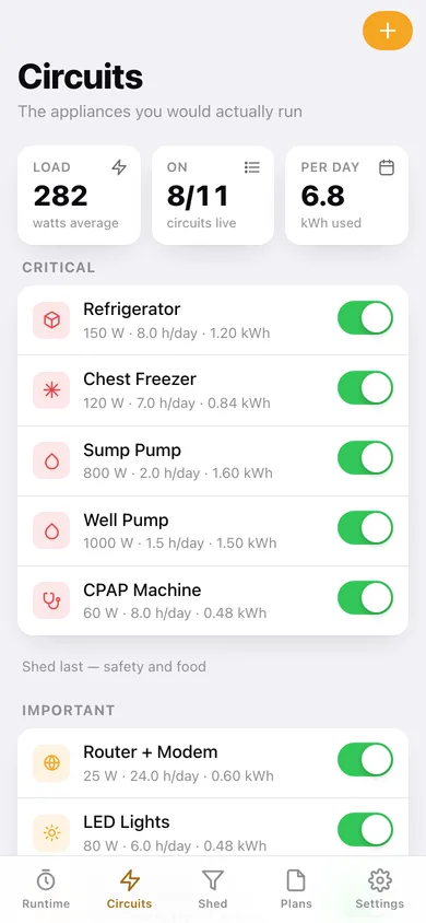 BackupHours web app — screen 3