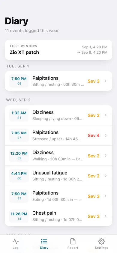 BeatLog web app — screen 2