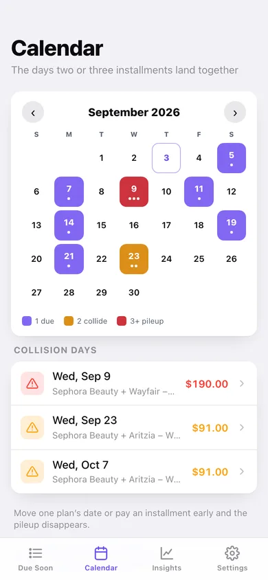 PayLater Tracker web app — screen 2