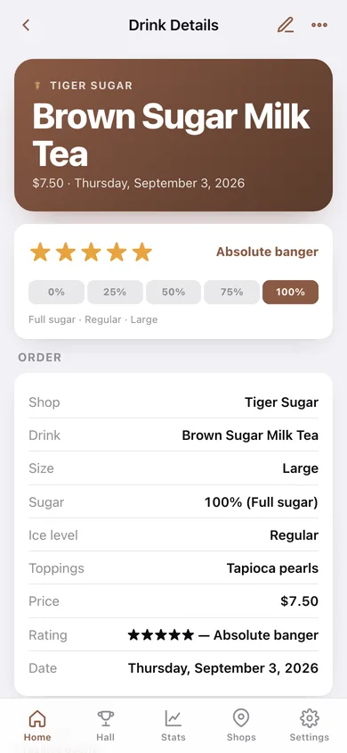 Bobatab web app — screen 2