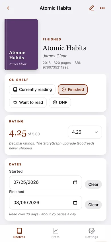 Bookbench web app — screen 2