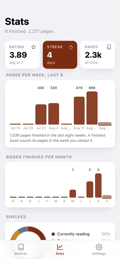 Bookbench web app — screen 3