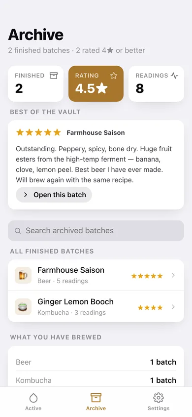 Brewlog web app — screen 3