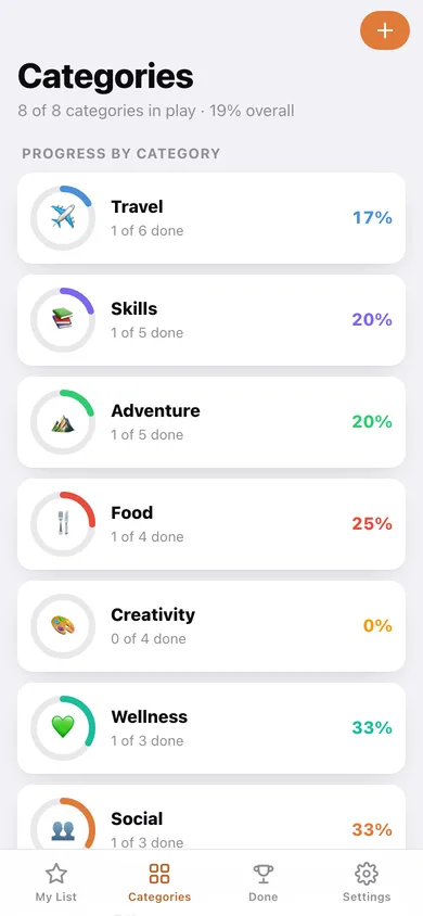 Bucketly web app — screen 2