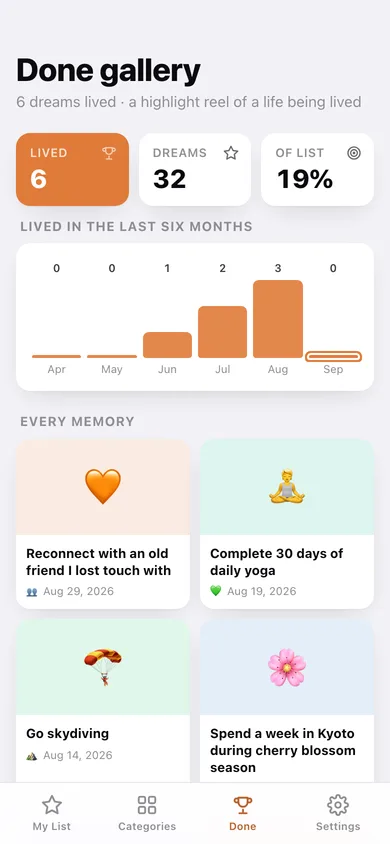 Bucketly web app — screen 3