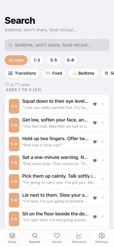 Calm Cards web app — screen 2