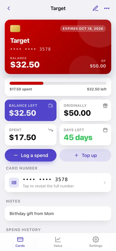 Cardkeep web app — screen 2