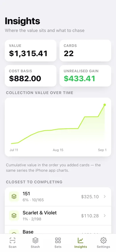 Cardstash web app — screen 2