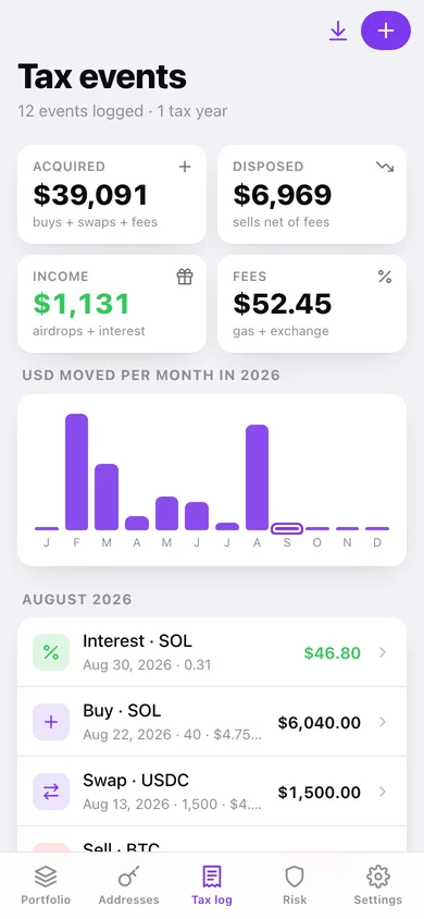 Chainwallet web app — screen 2