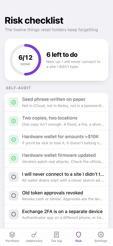 Chainwallet web app — screen 3