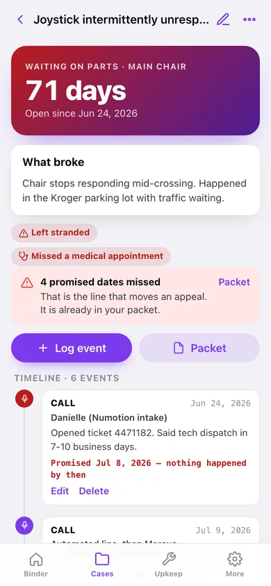 Chairkeep web app — screen 2