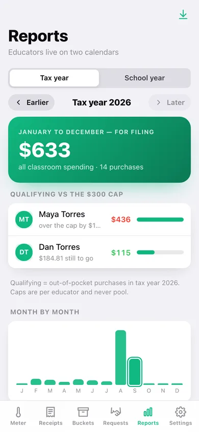 ChalkSpend web app — screen 3