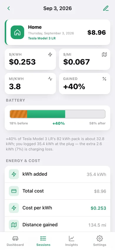 Chargebook web app — screen 2