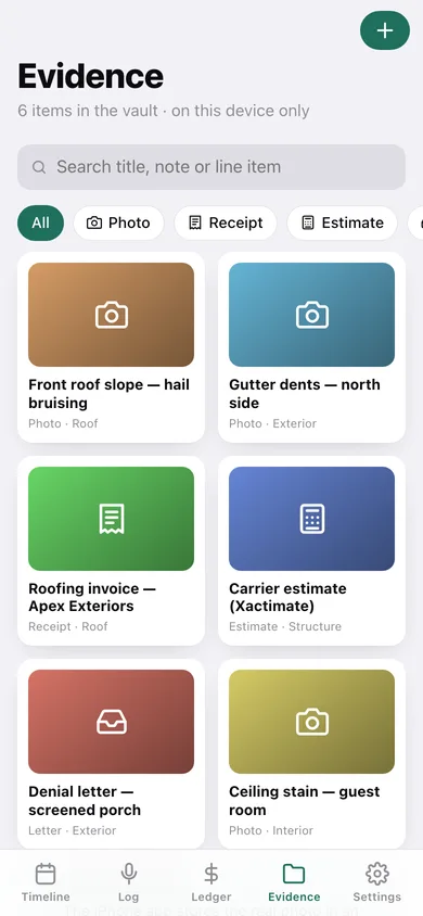 ClaimLedger web app — screen 3