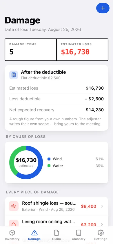 Claimwise web app — screen 3