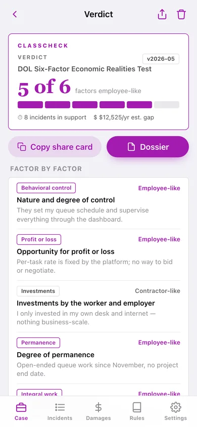 ClassCheck web app — screen 2